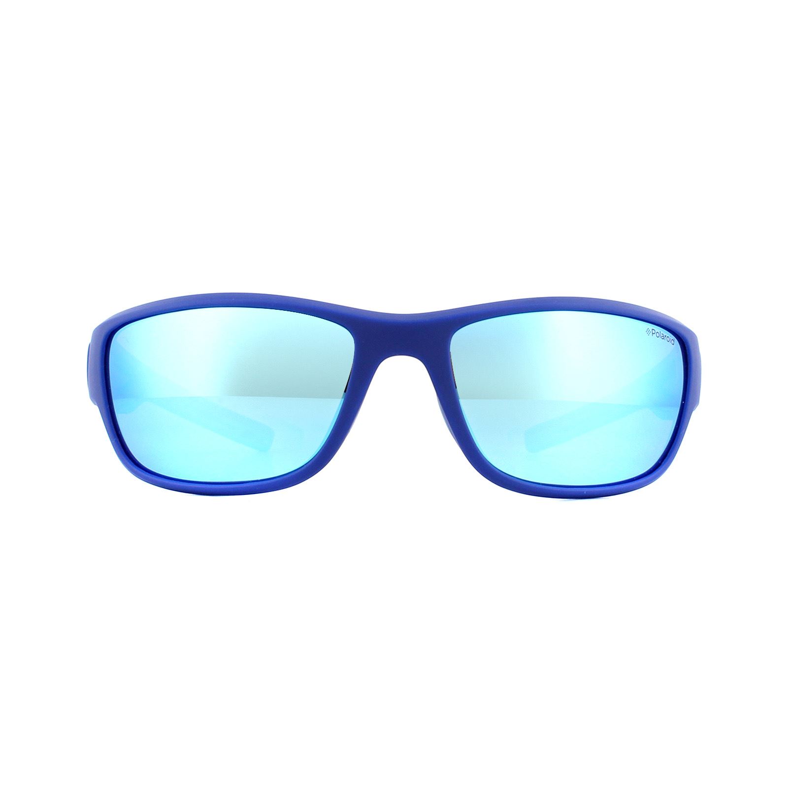 Polaroid Sport Wrap Mens Blue Mirror Polarized Sunglasses - One Size