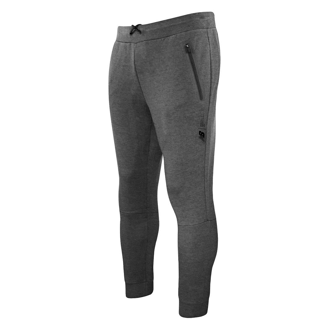 New Balance Stretch Midja Grafisk Logo Grå Herr Fortitech Fleece Träningsbyxor MP11143 AG – bild 2