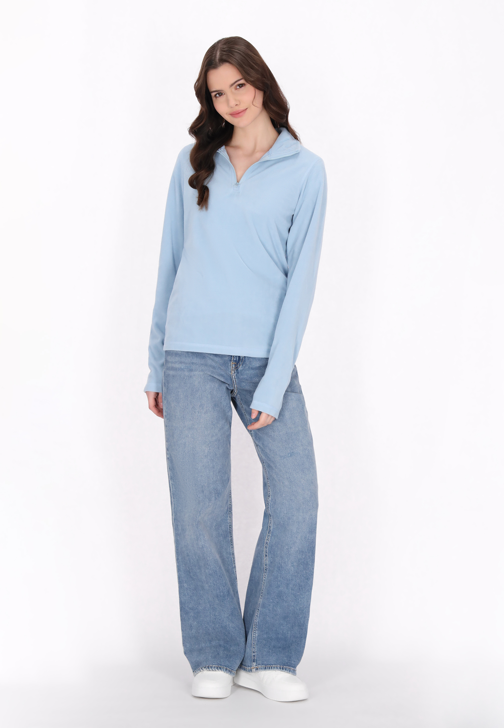 Thumbnail - Mymo Fleecepullover Damen hellblau