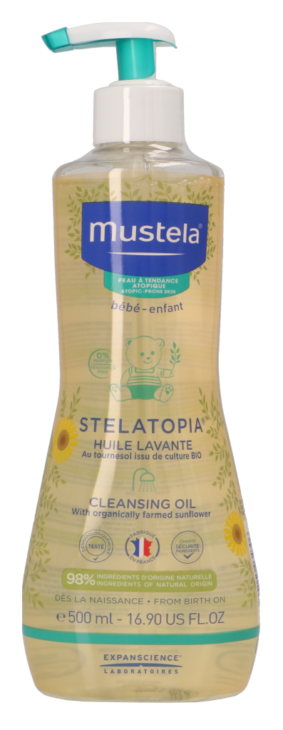 Thumbnail - Mustela Bébé Stelatopia Babyöl für Bad und körper für atopische Haut 500 ml