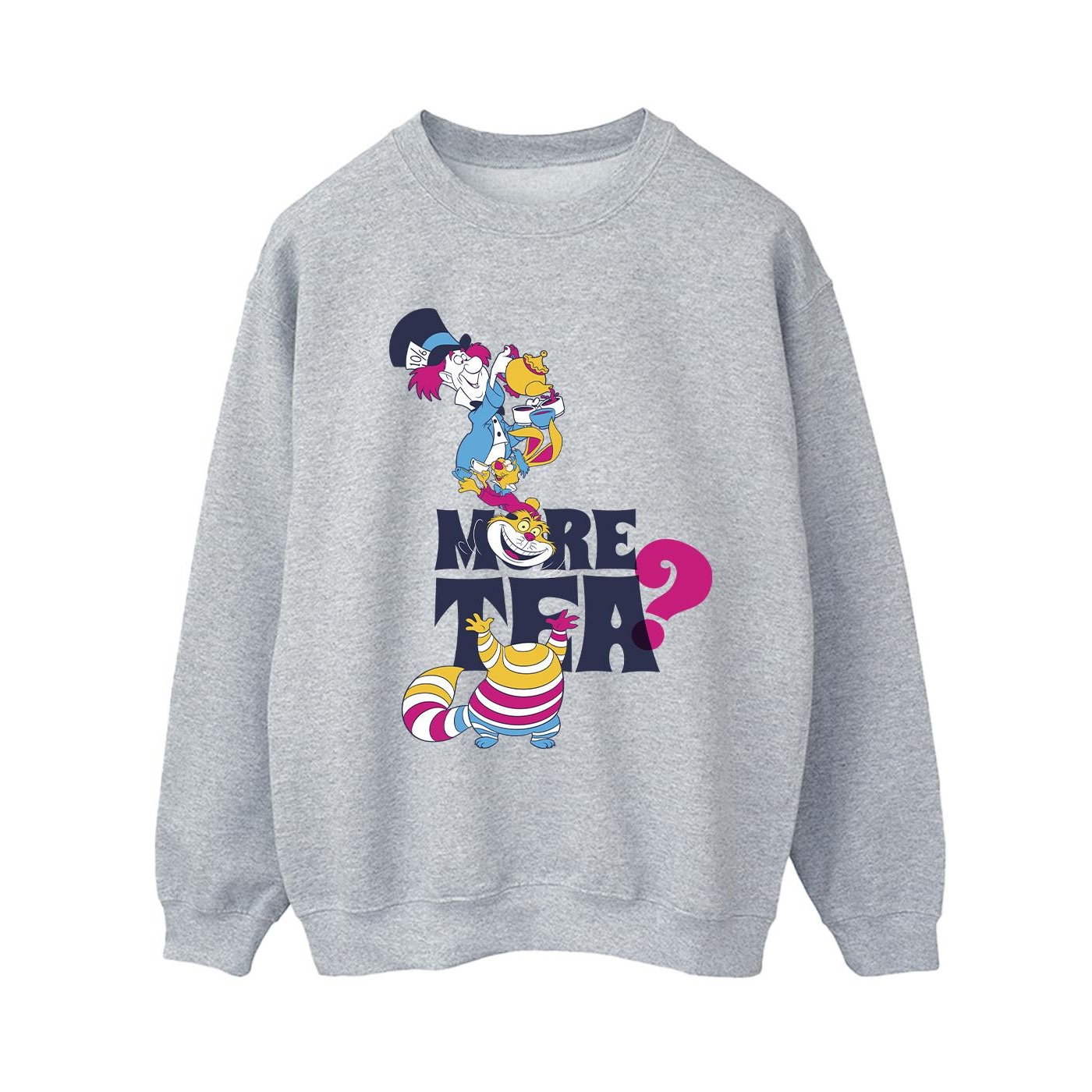 Thumbnail - Disney - "Alice In Wonderland More Tea" Sweatshirt für Damen (Grau)