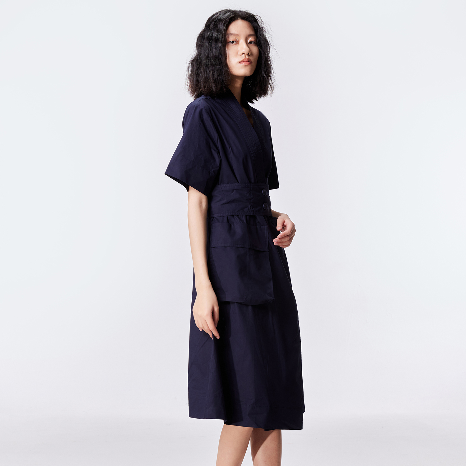 Smart & Joy Kimono omlottklänning i bomull dam – bild 2