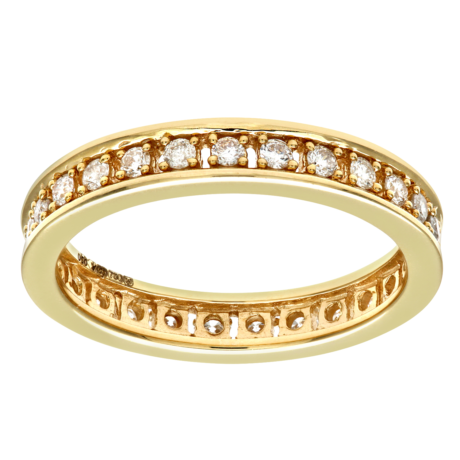 Diamant L’Eternel Womens 18ct Yellow Gold Half Carat Diamond Full Eternity Ring – Size N