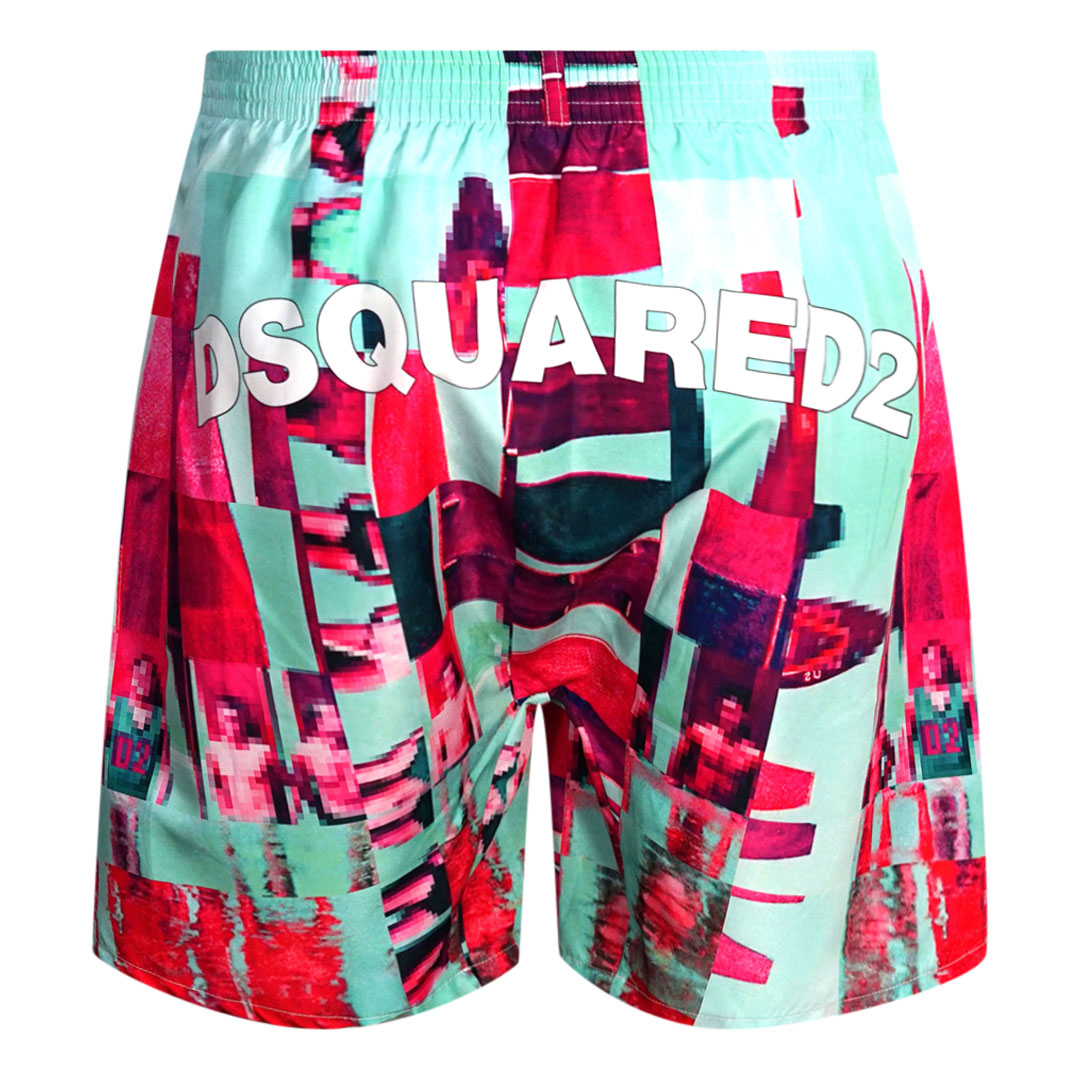 Dsquared2 Abstrakt Design Blå Badshorts herr – bild 2