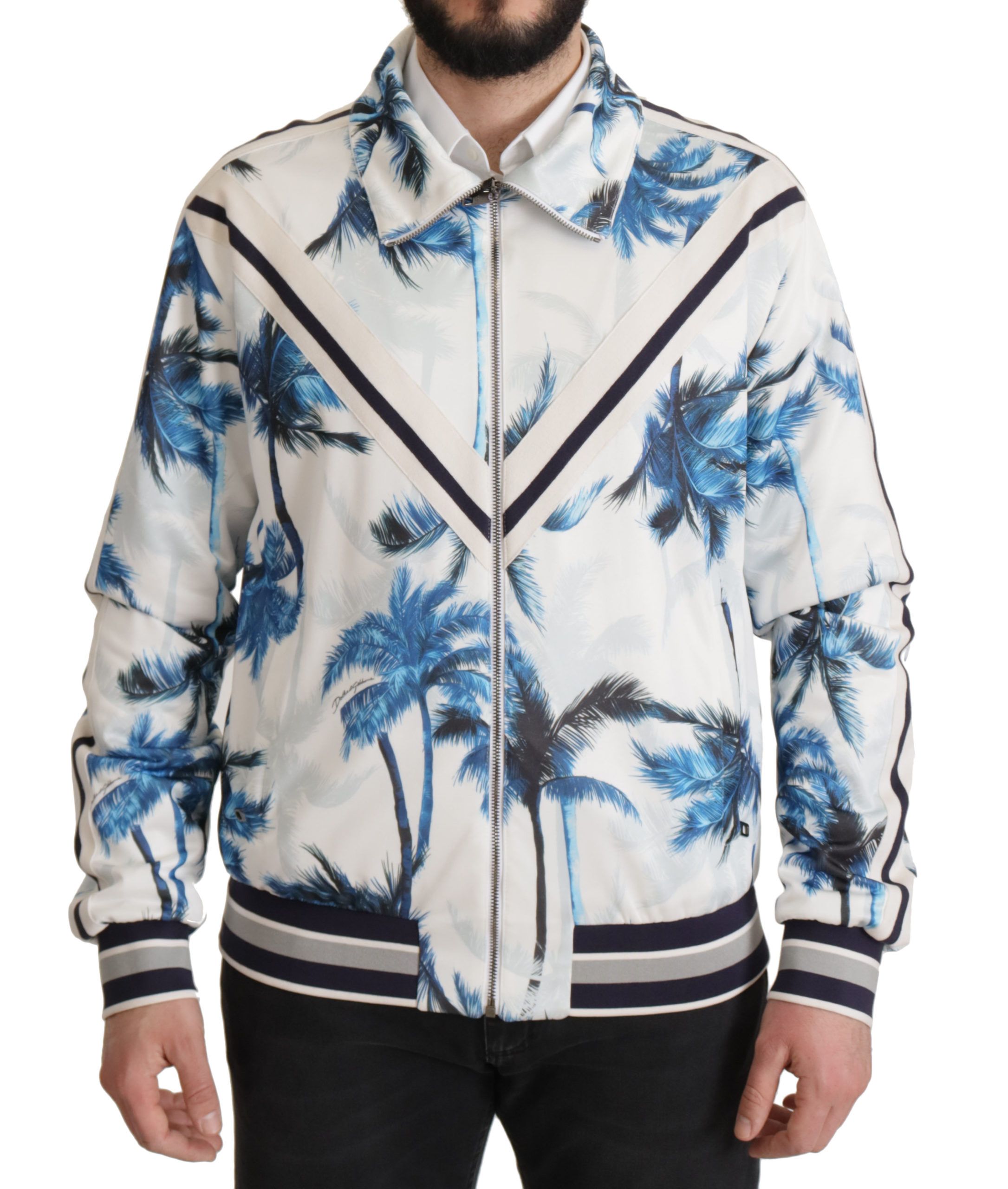 Dolce & Gabbana Mens Stunning Tree Print Full Zip Sweater – Multicolour – Size IT 52 (Men’s)