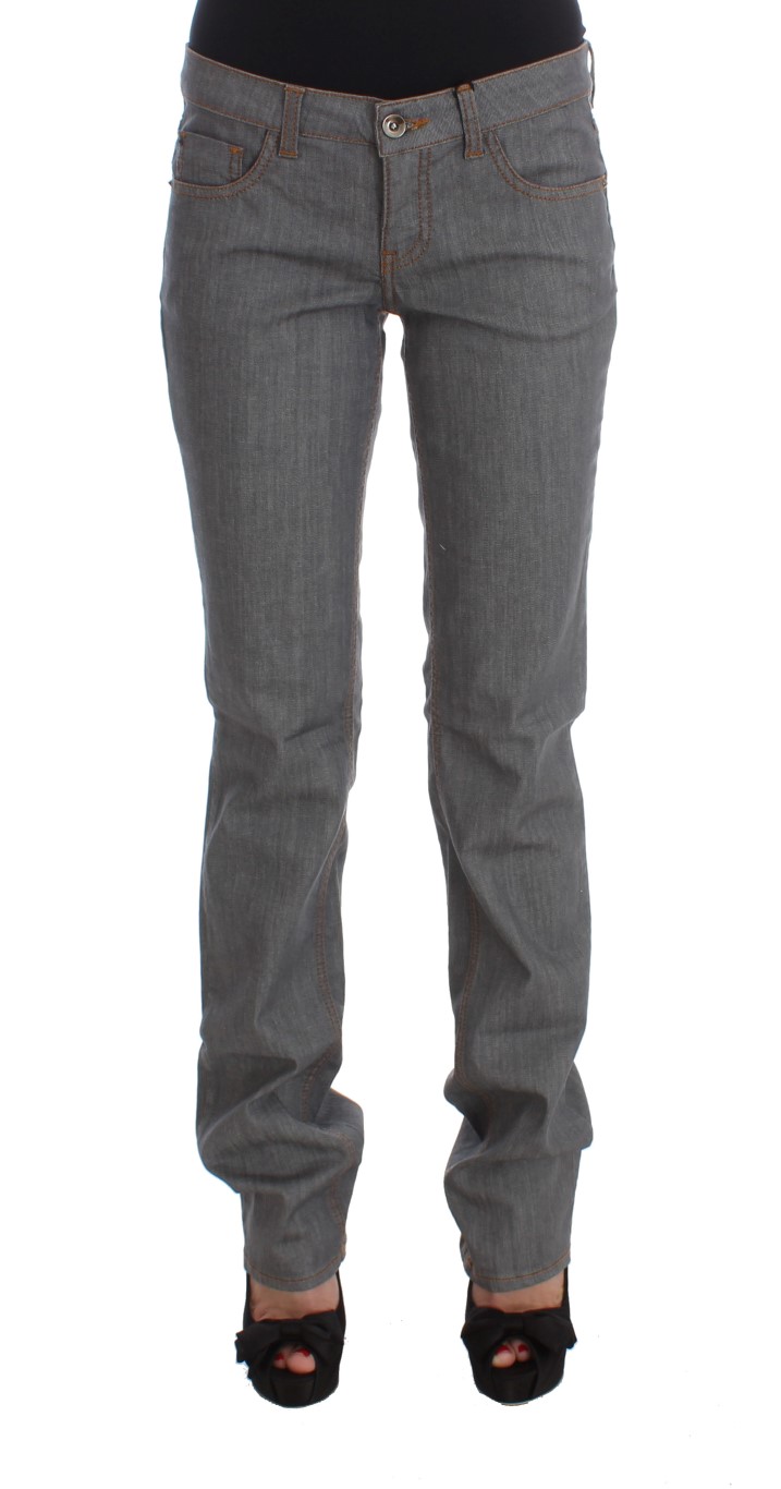 Thumbnail - Costume National Jeans en coton gris de coupe régulière pour femmes