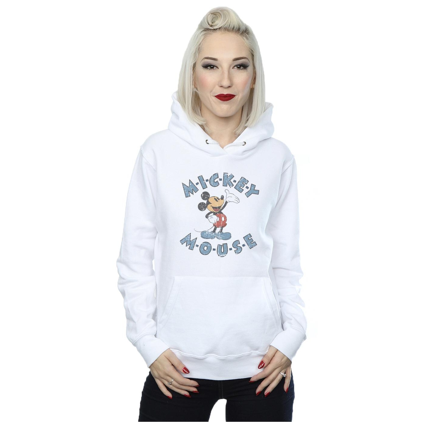 Disney Womens/Ladies Mickey Mouse Dash Hoodie (White) dam – bild 2