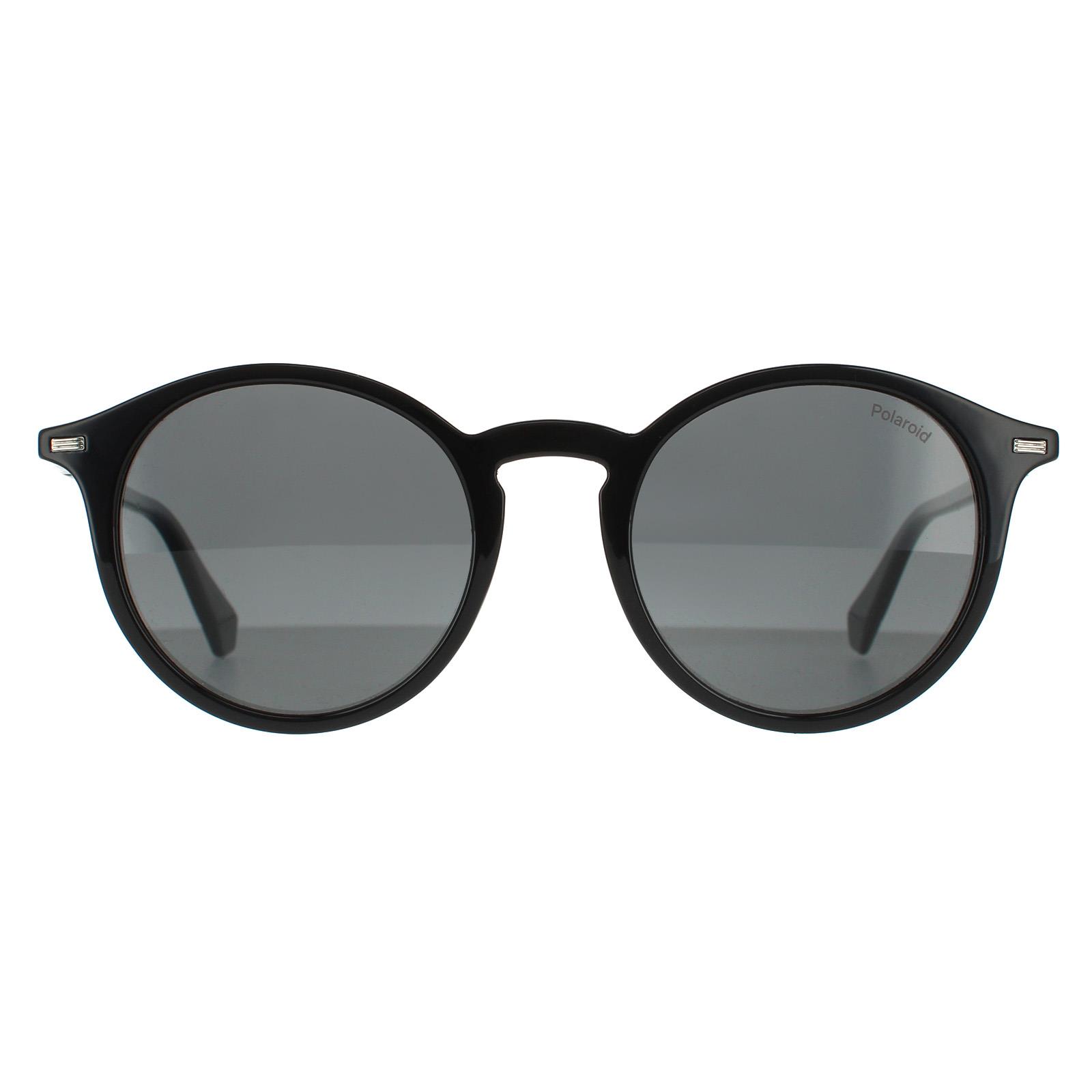 Polaroid Round Unisex Black Grey Polarized - One Size