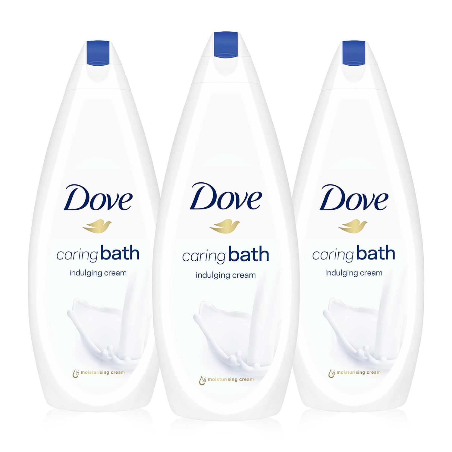 Dove Caring Bath Indulging Cream Soak with 1/4 Moisturising 3x720ml - One Size