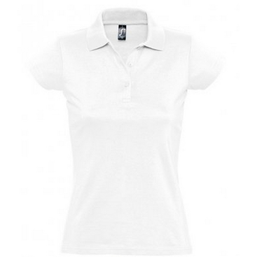 Thumbnail - SOLS Damen/Damen Prescott Kurzarm-Jersey-Poloshirt (Weiß)