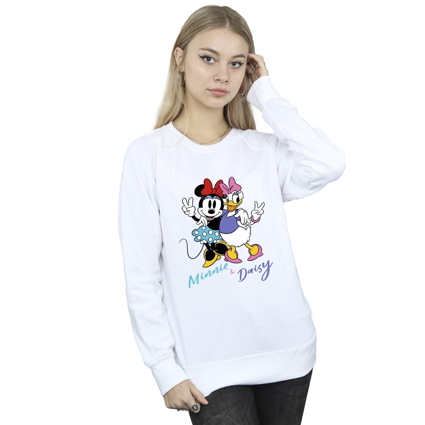 Disney Womens/Ladies Minnie Mouse And Daisy Sweatshirt (White) dam – bild 2