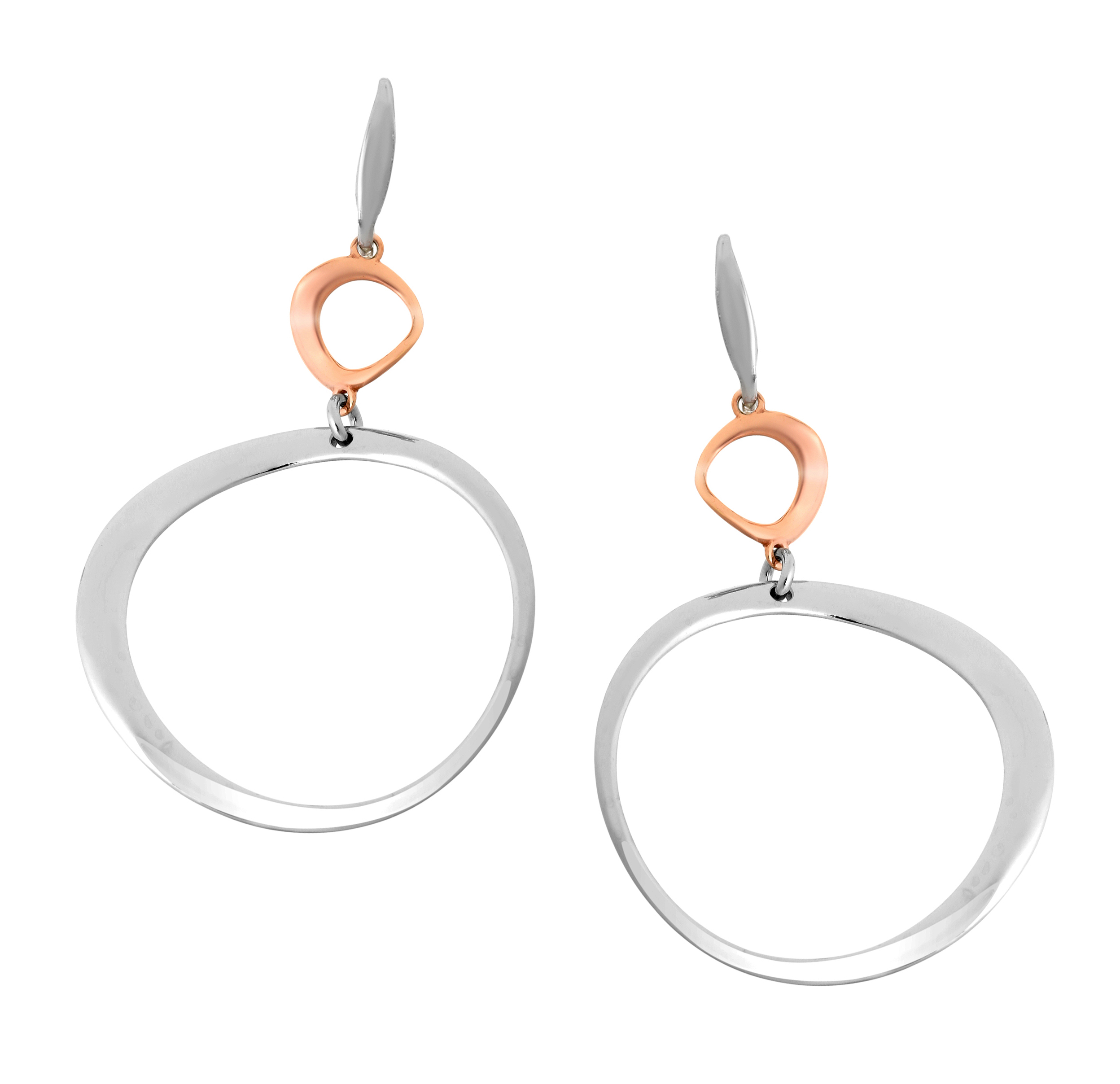Thumbnail - Orphelia 'Renée' Tropfenohrringe aus 925er Sterlingsilber für Damen - Silber/Rosé ZO-7181