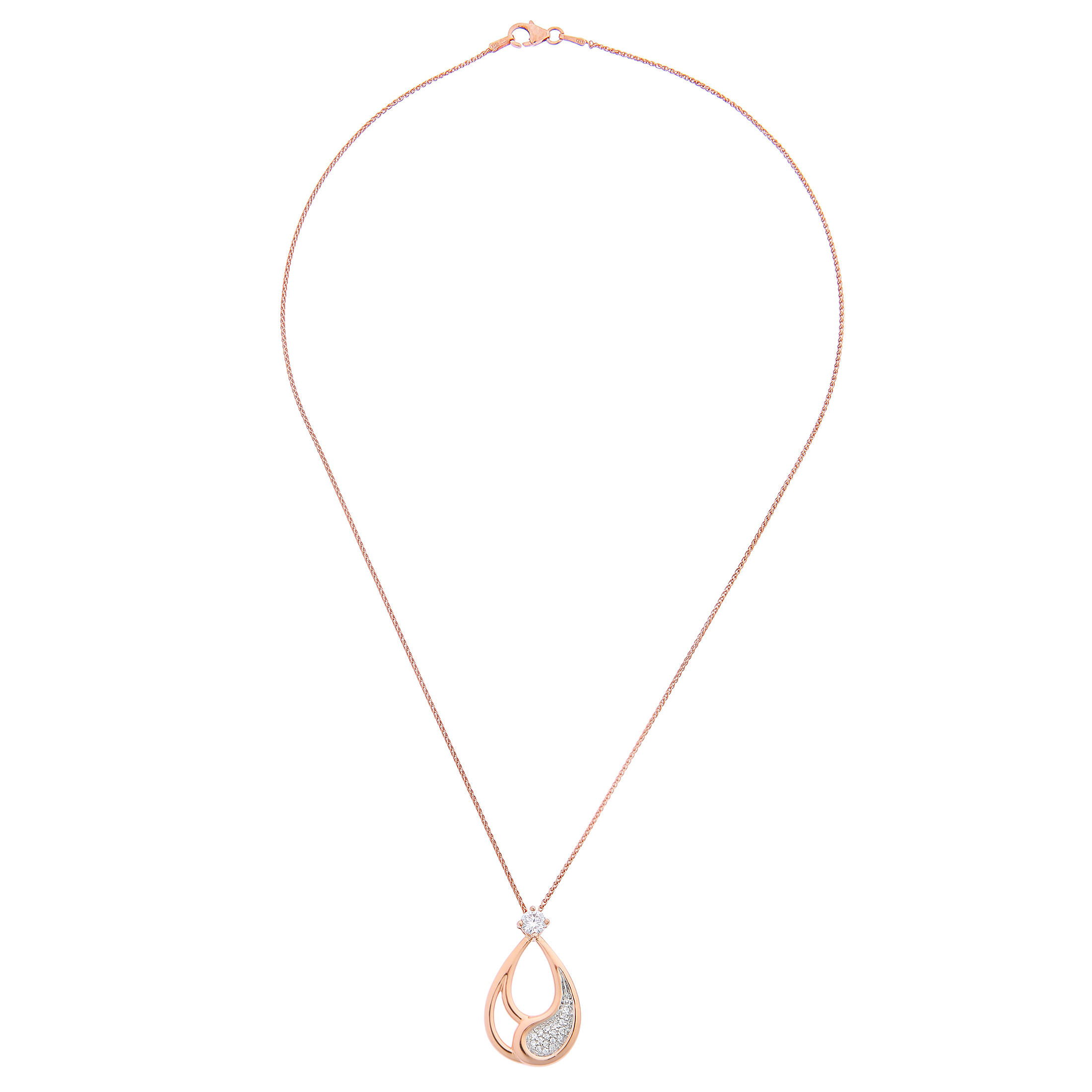 Thumbnail - Orphelia 'Minna' Damen 925 Sterling Silber Kette mit Anhänger - Rose ZH-7228