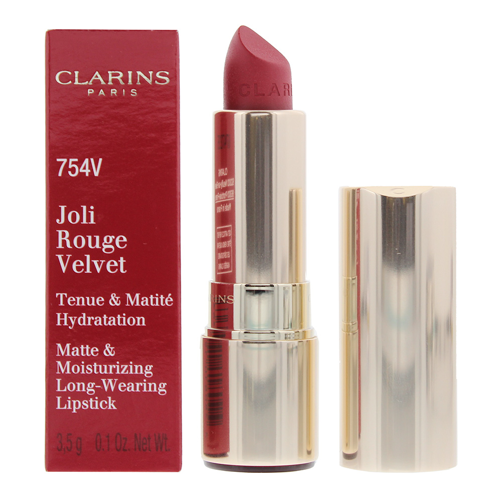 Clarins Womens Joli Rouge Velvet Matte & Moisturizing Long Wearing Lipstick 754V Deep Red 3.5g - One Size