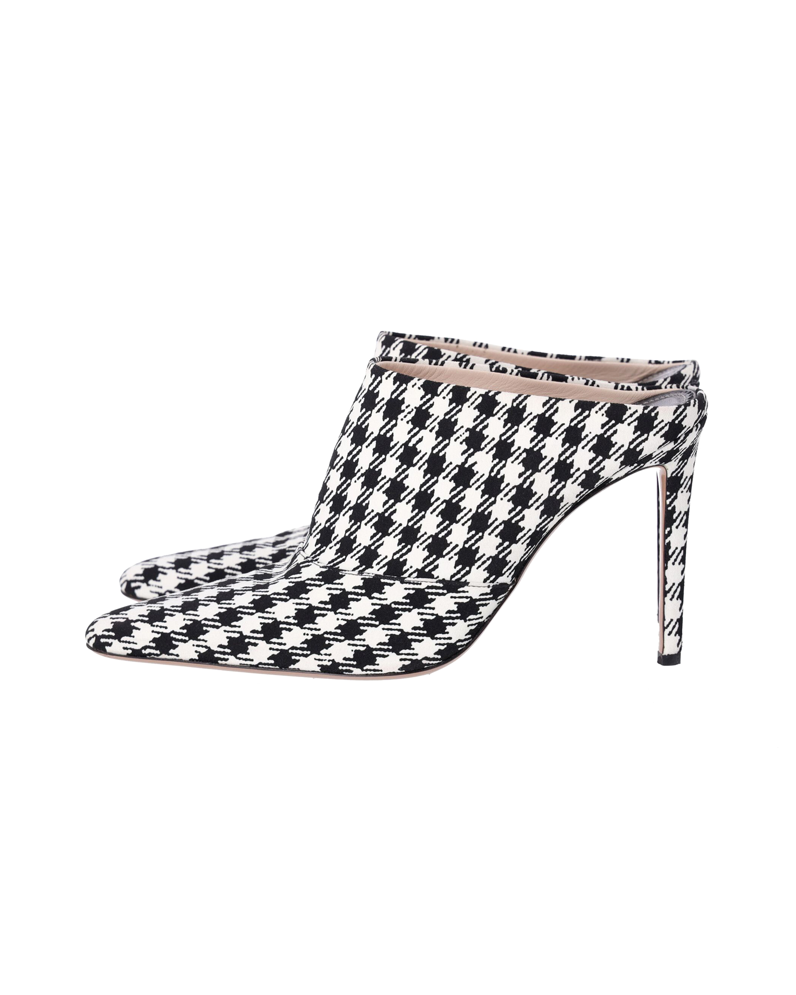 Altuzarra Pre-owned Altuzarra Rutig Davidson Houndstooth Mules i Vit Canvas pumps dam – bild 2