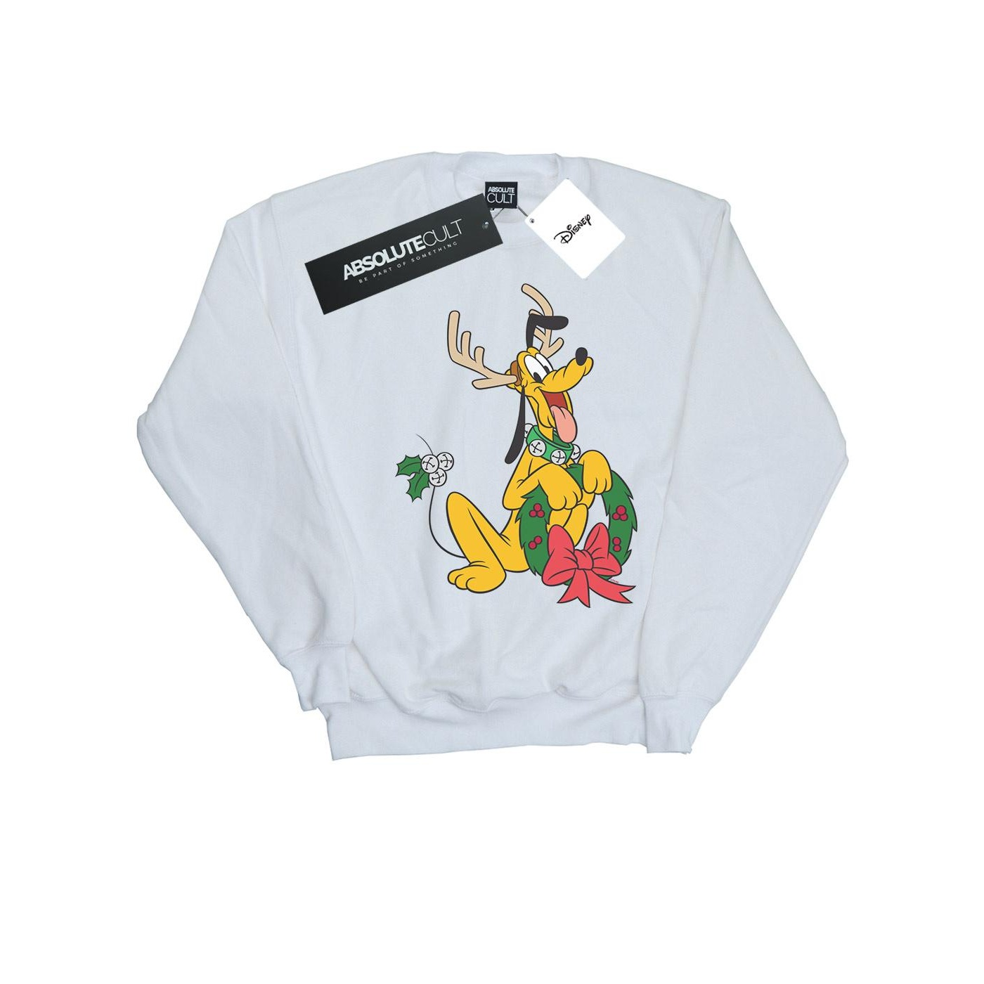 Thumbnail - Disney - "Pluto Christmas Reindeer" Sweatshirt für Herren (Weiß)