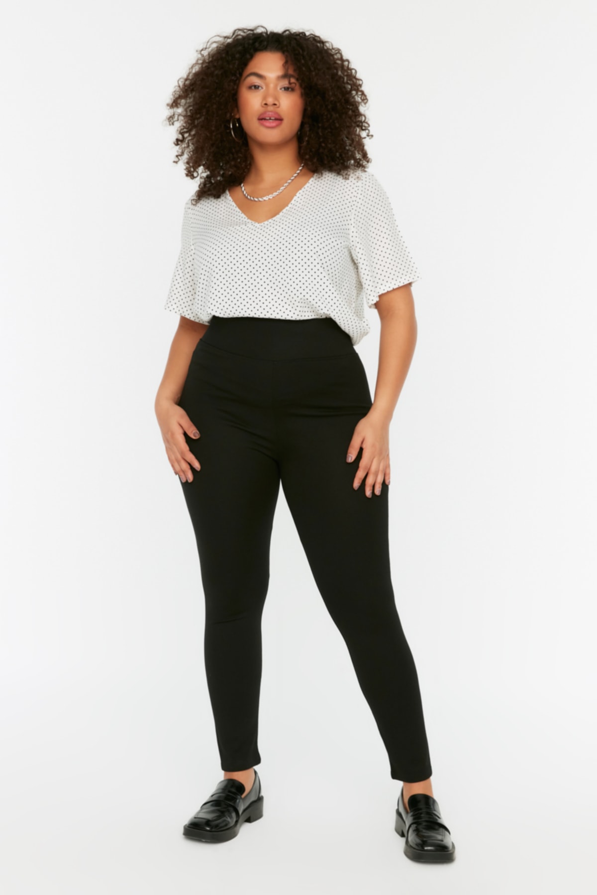 Trendyol Vrouwelijk Lange mouw Hoge taille Mager Grote maten panty