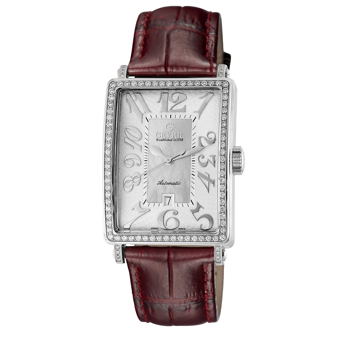 Thumbnail - Gevril Damen 6209NL Glamour Automatikuhr mit weißen Diamanten
