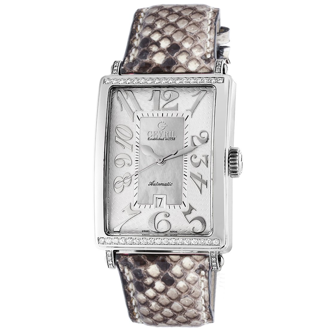Gevril WoMens 6209NT Glamour Automatic White Diamond Watch – One Size