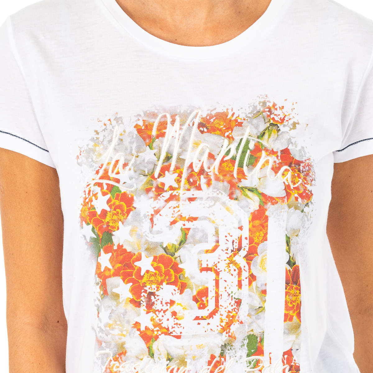 LA MARTINA Kortärmad T-shirt med rund hals för kvinnor LWR309 dam – bild 2