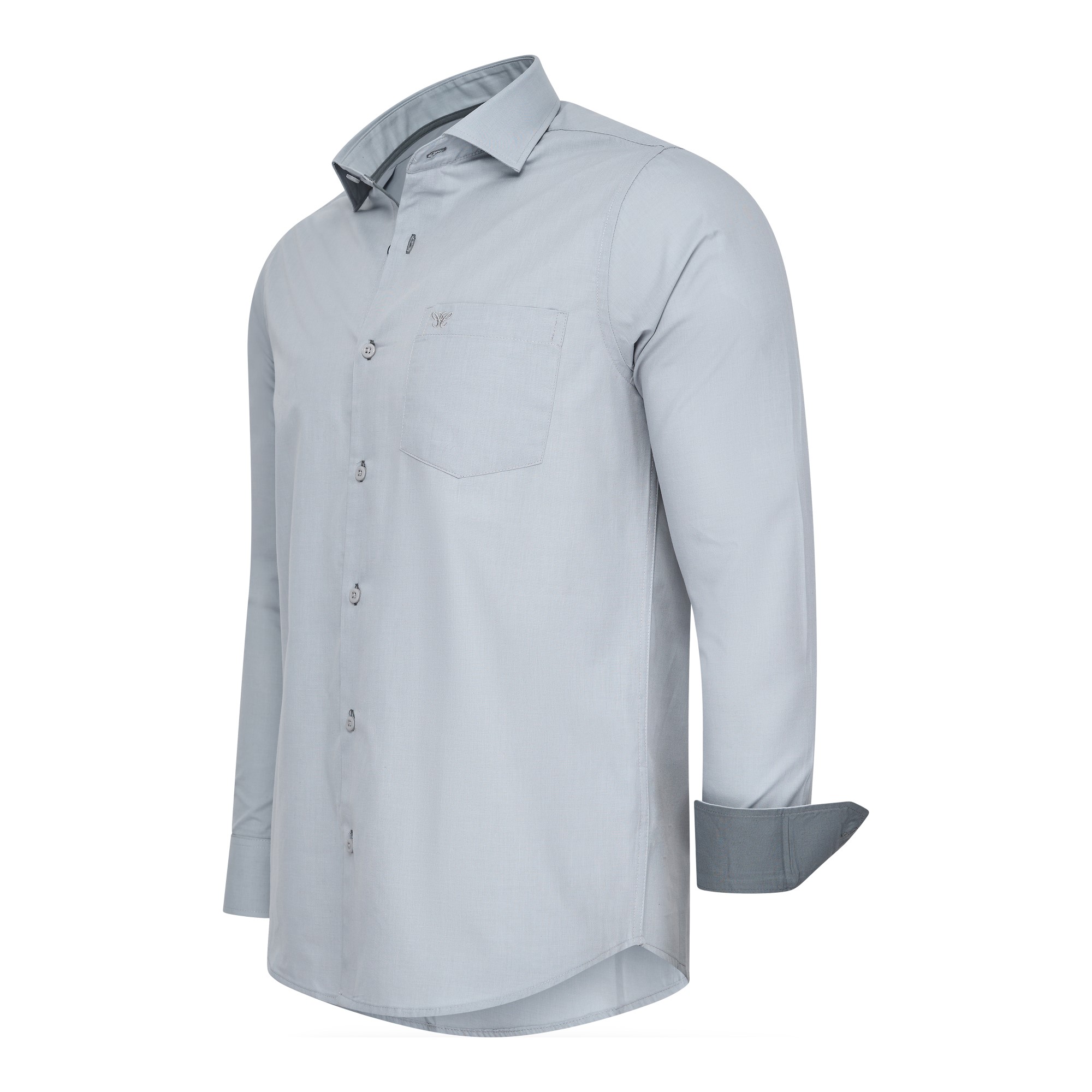 Thumbnail - Overhemd Uni von Cappuccino Italia in der farbe Grau und in größe S.