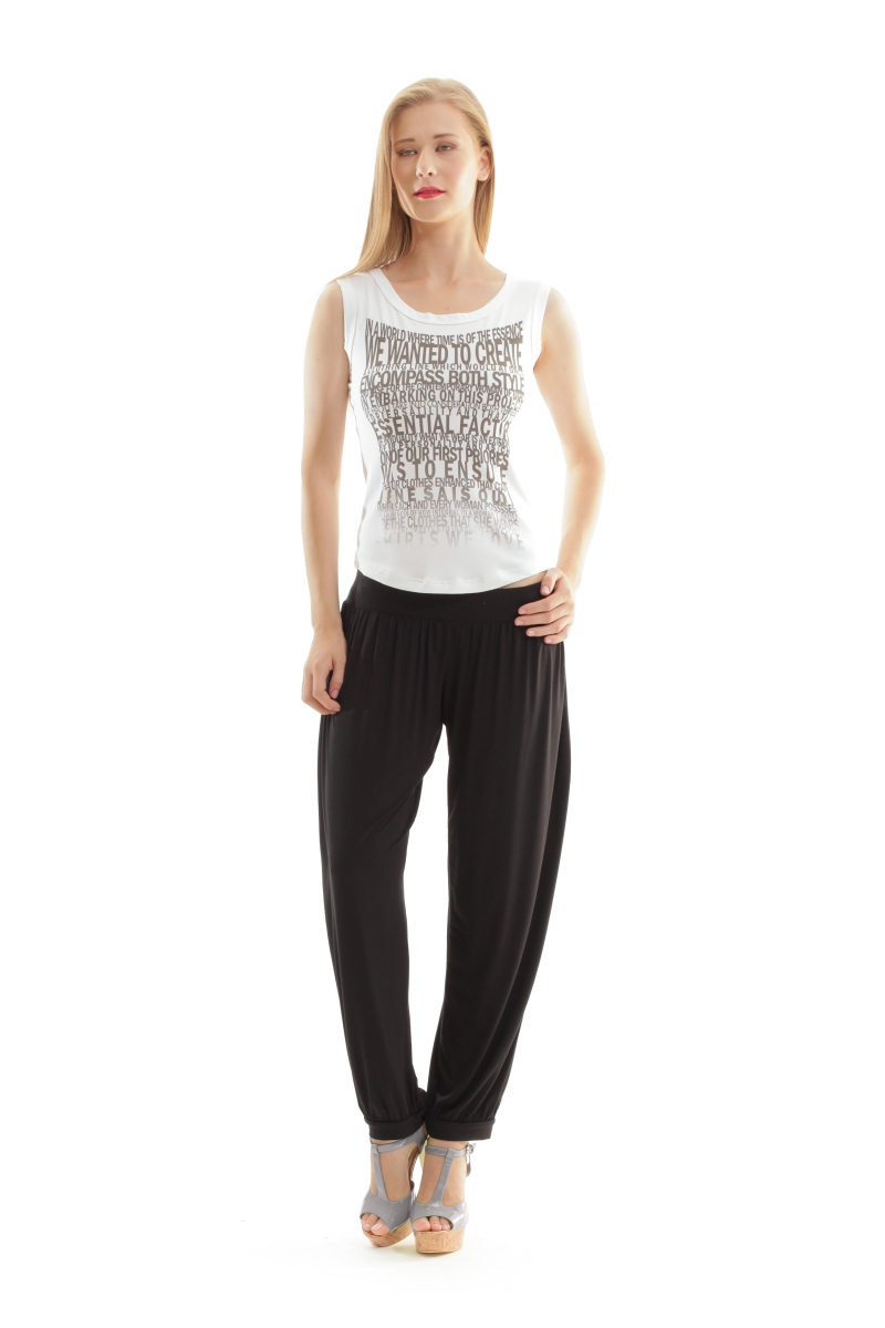 Mouwloze Print Top in Wit