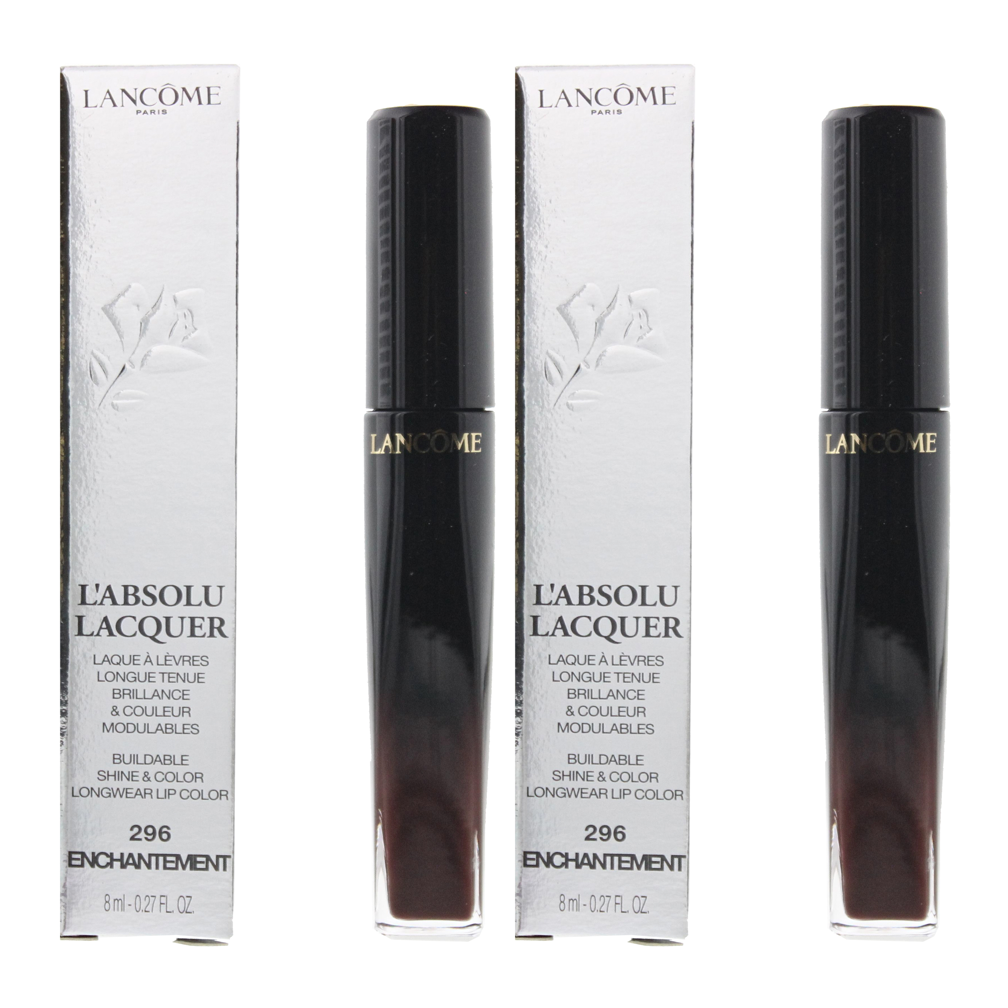 Lancome Womens L'Absolu Lacquer Lipstick 8ml - 296 Enchantment x 2 - NA - One Size