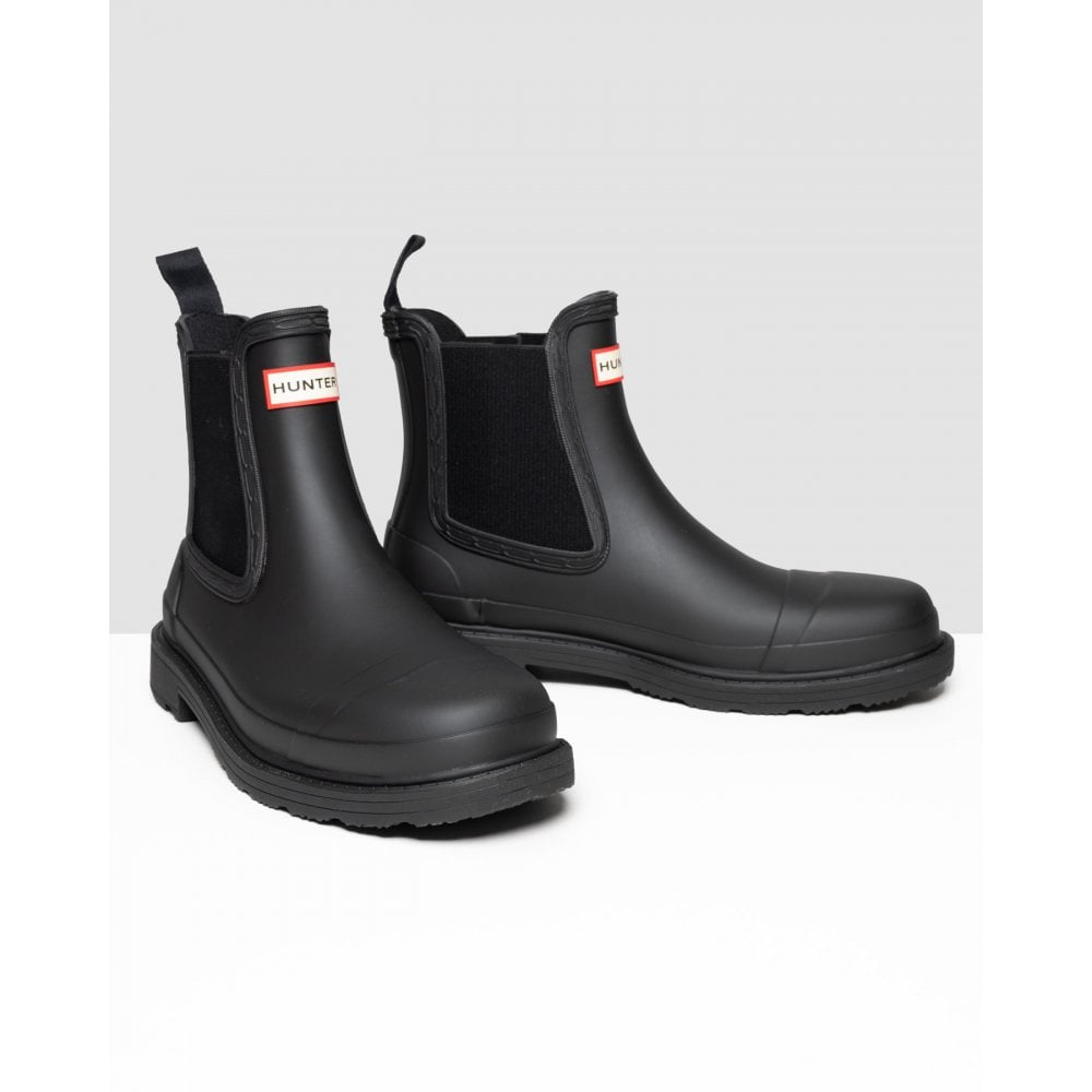 Hunter Commando Damen Chelsea-Stiefel in Schwarz