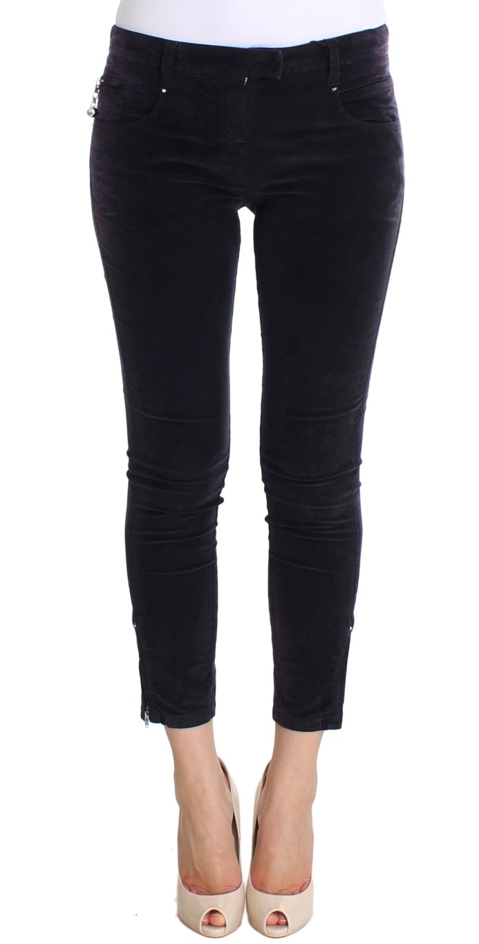 Costume National Jeans Corduroys courts pour femmes, violet