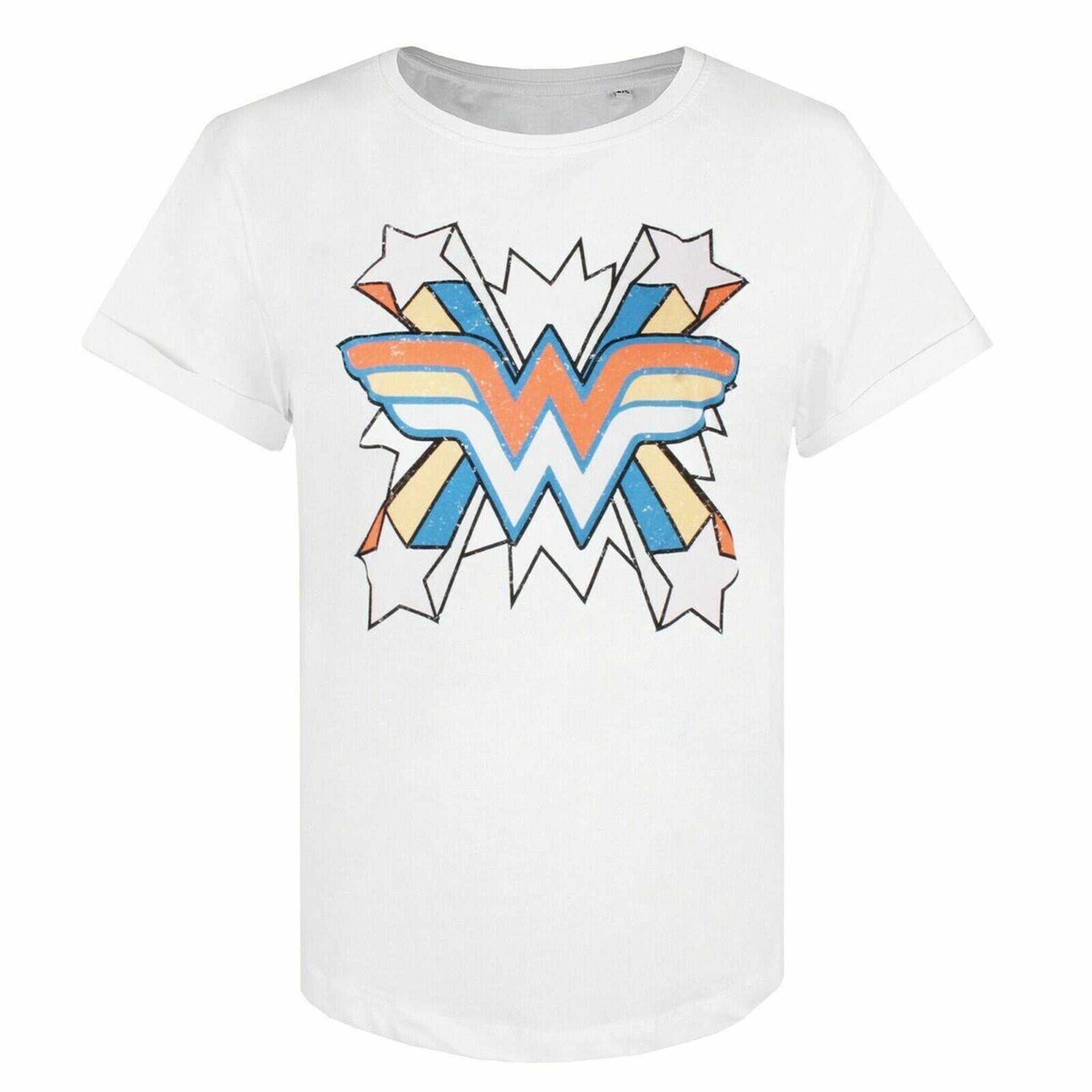 Thumbnail - DC Comics Wonder Woman Burst Damen-T-Shirt, weiß