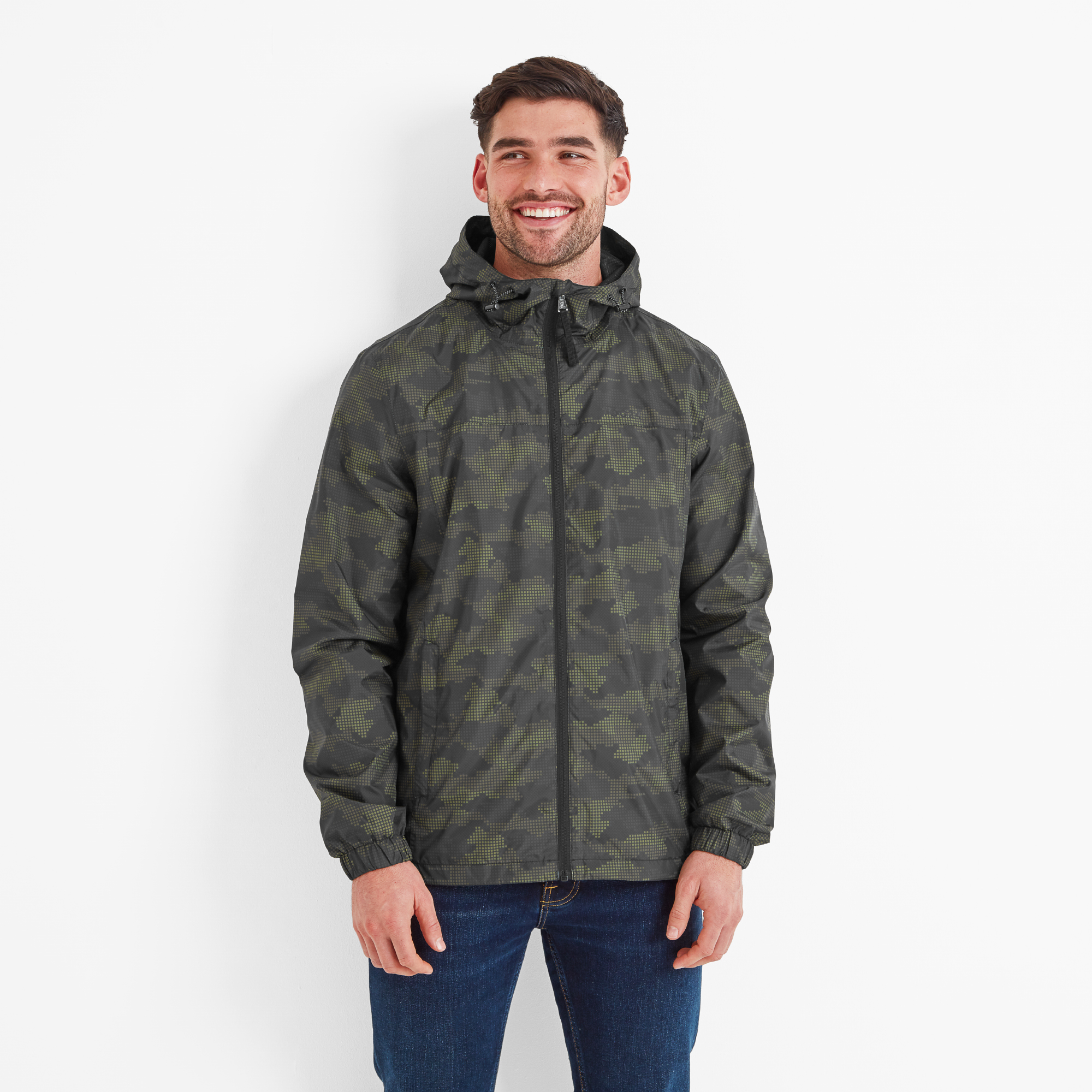 TOG24 Craven Mens Waterproof Packaway Jacket Khaki Dot Camo Print - Size 5XL