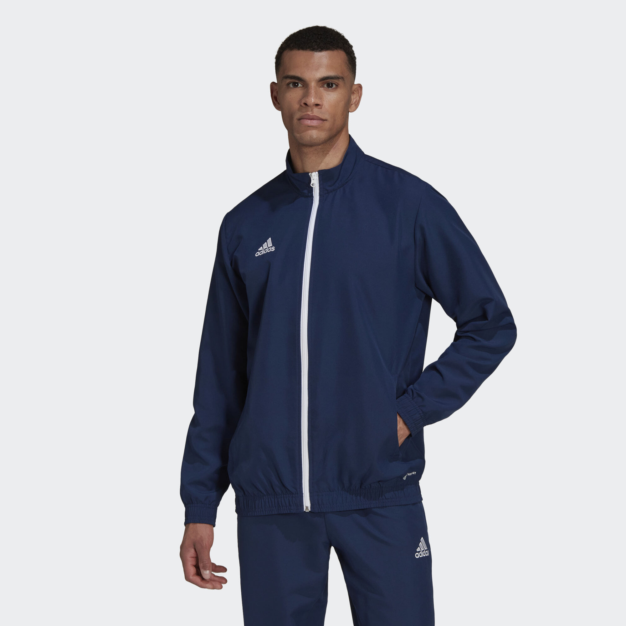 Adidas Performance Mens Entrada 22 Presentation Jacket - Blue Recycled Material - Size Medium