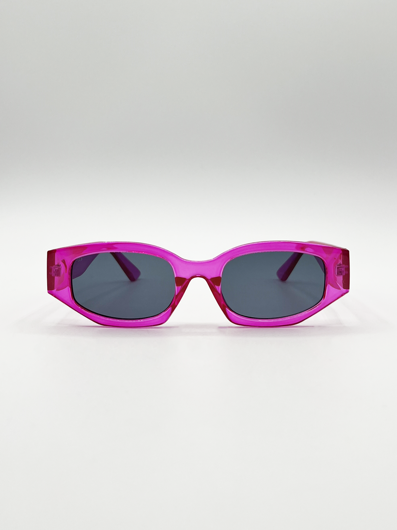 SVNX Womens Angular Sunglasses Translucent Hot Pink - One Size
