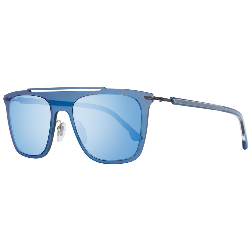 Police Mens Mirrored Rectangle Sunglasses - Blue - One Size