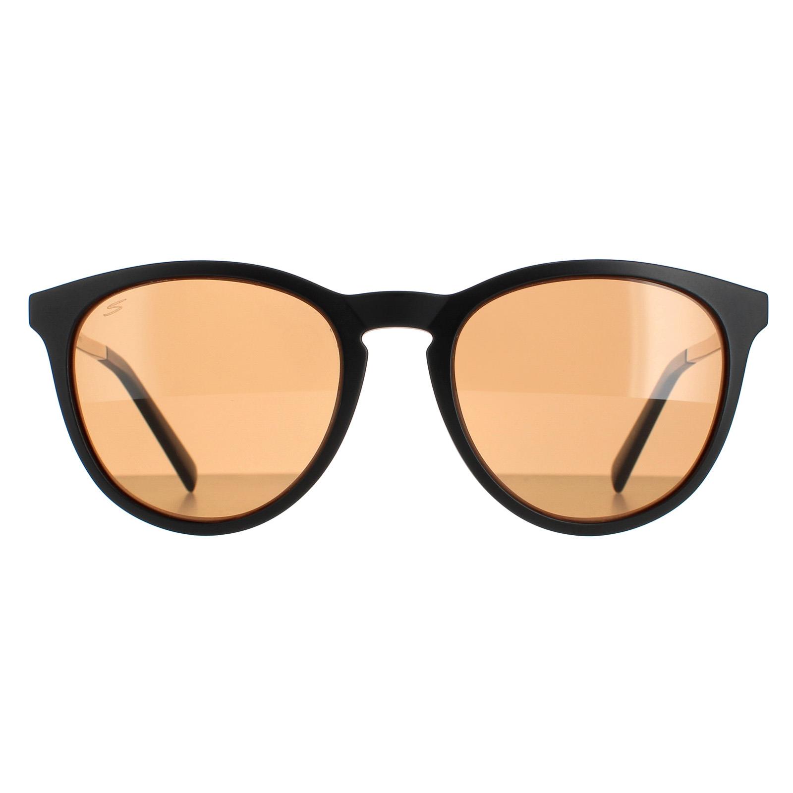 Thumbnail - Serengeti Rund Unisex Mattschwarz Saturn Polarisiert Drivers Braun Brawley