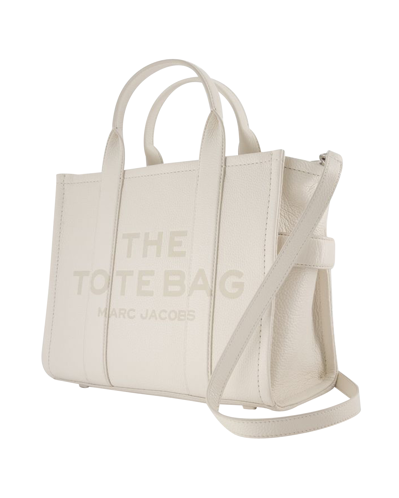 The Medium Tote Bag Leather Silver 2