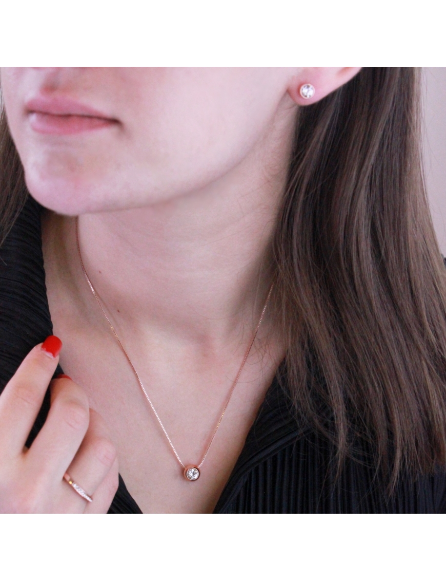 MYC Paris kopia av Moon Set roséguld och kristall halsband dam – bild 2