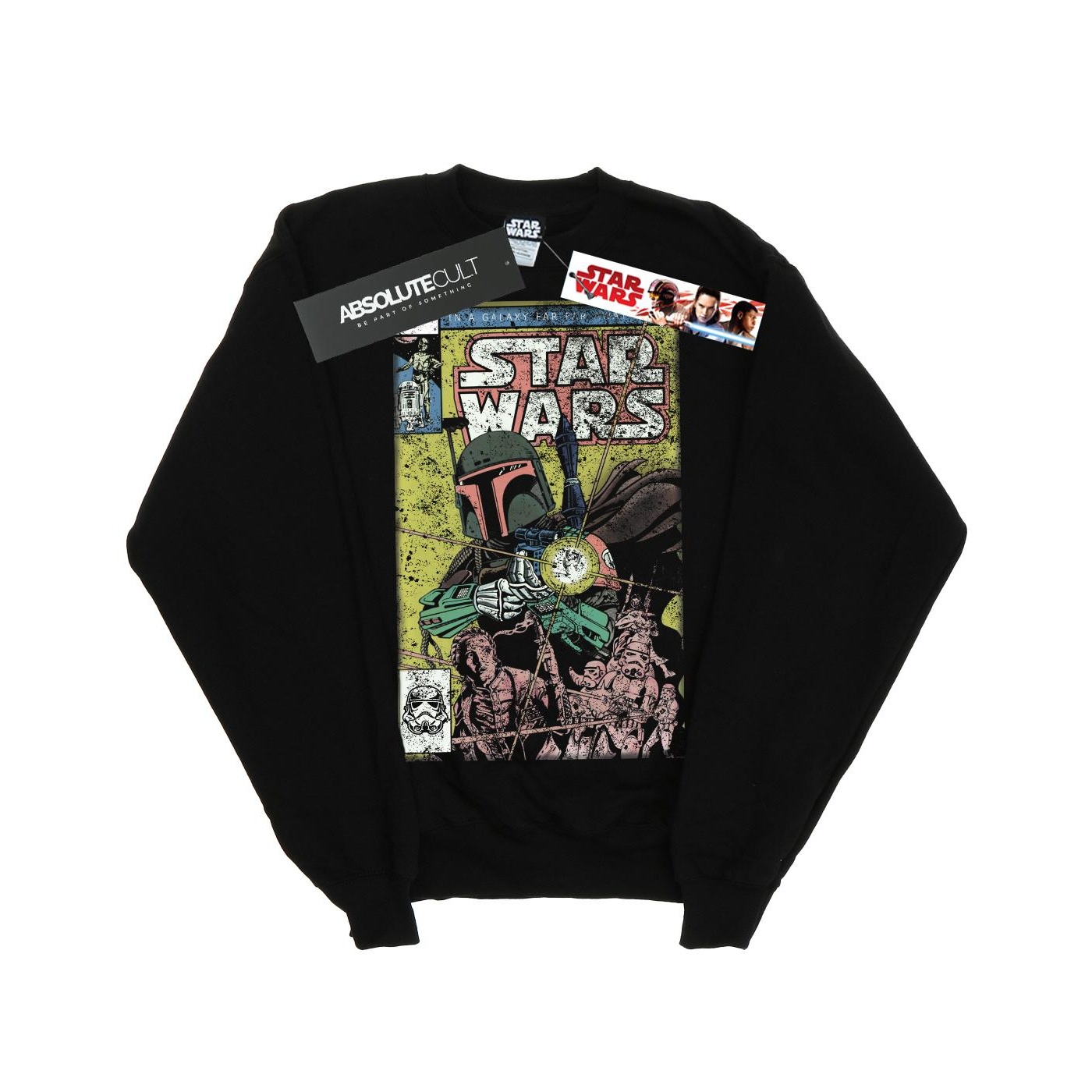 Thumbnail - Star Wars Mens Boba Fett Comic Sweatshirt (Noir)