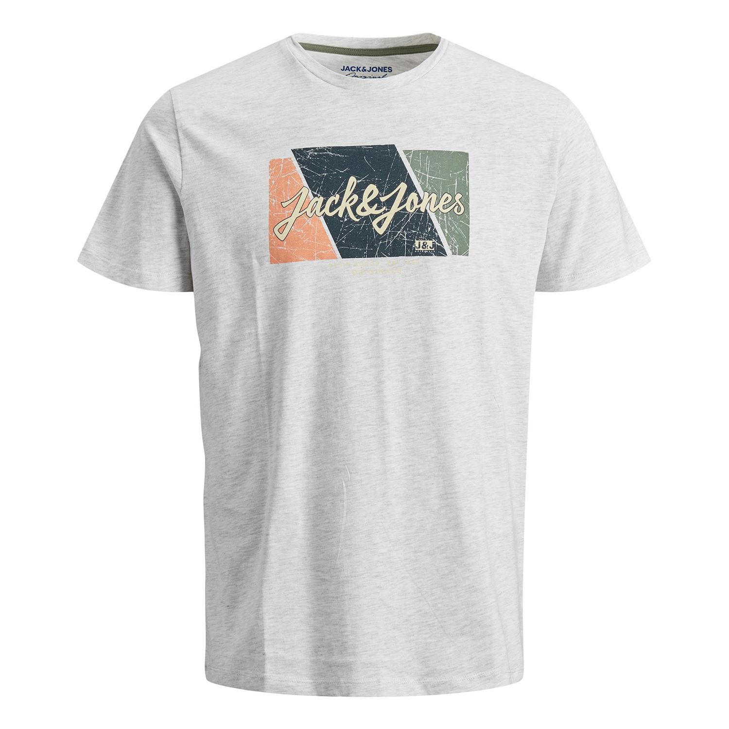 Jack & Jones Mens JACK&JONES Logo casual t-shirt soft cotton crew neck short sleeve - White - Size Small