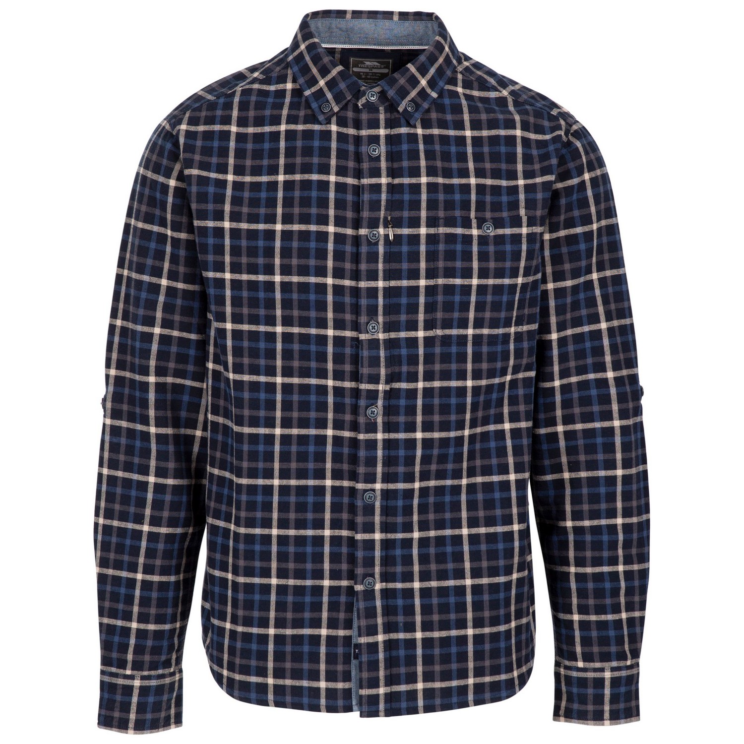 Trespass Mens Withnell Checked Cotton Shirt (Blue) - Size Medium
