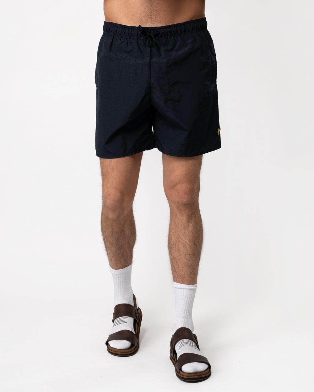 Lyle & Scott Badeshorts in Uni-Optik, Marineblau