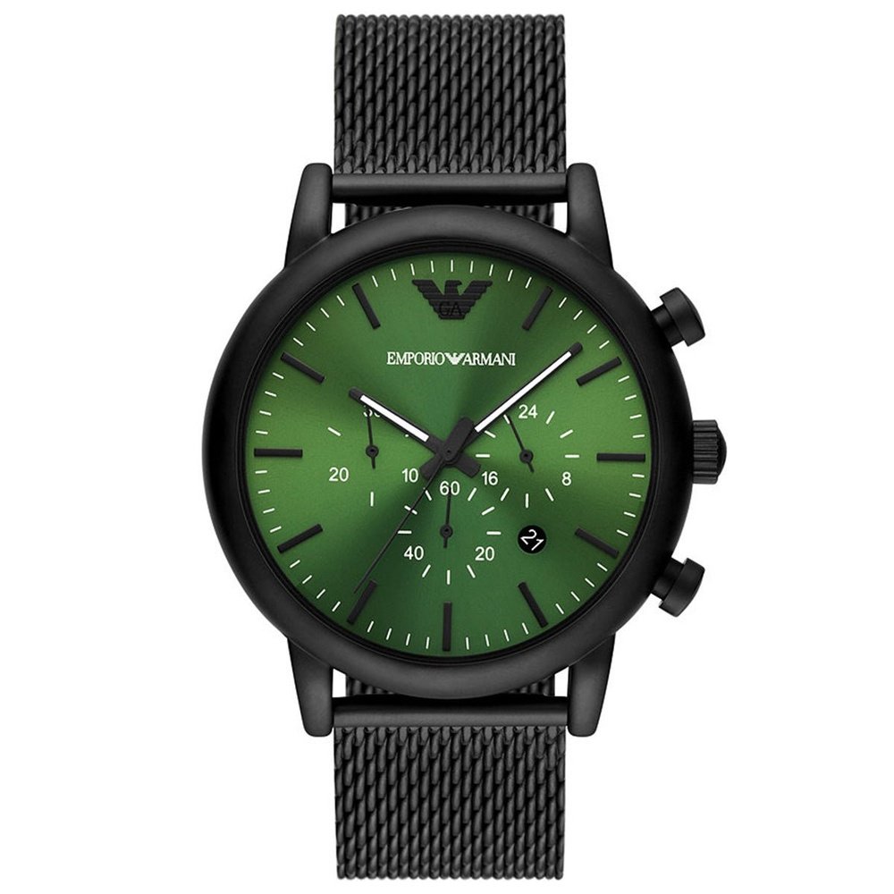 Thumbnail - Emporio Armani AR11470 Schwarz und Luigi Grün Chronograph Quarz Herrenuhr