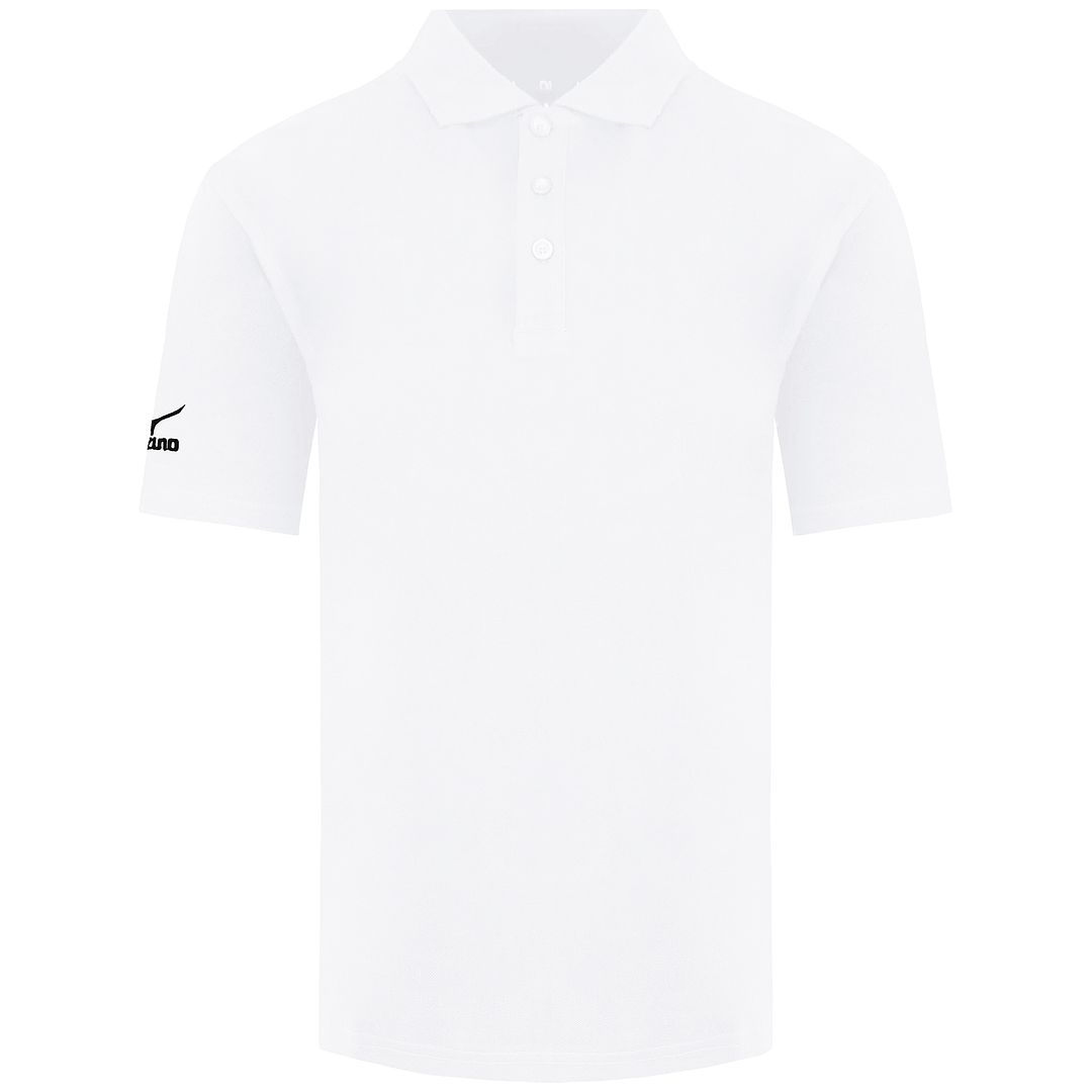 Mizuno Childrens Unisex Pro Kids White Golf Polo Shirt - Size 2XL