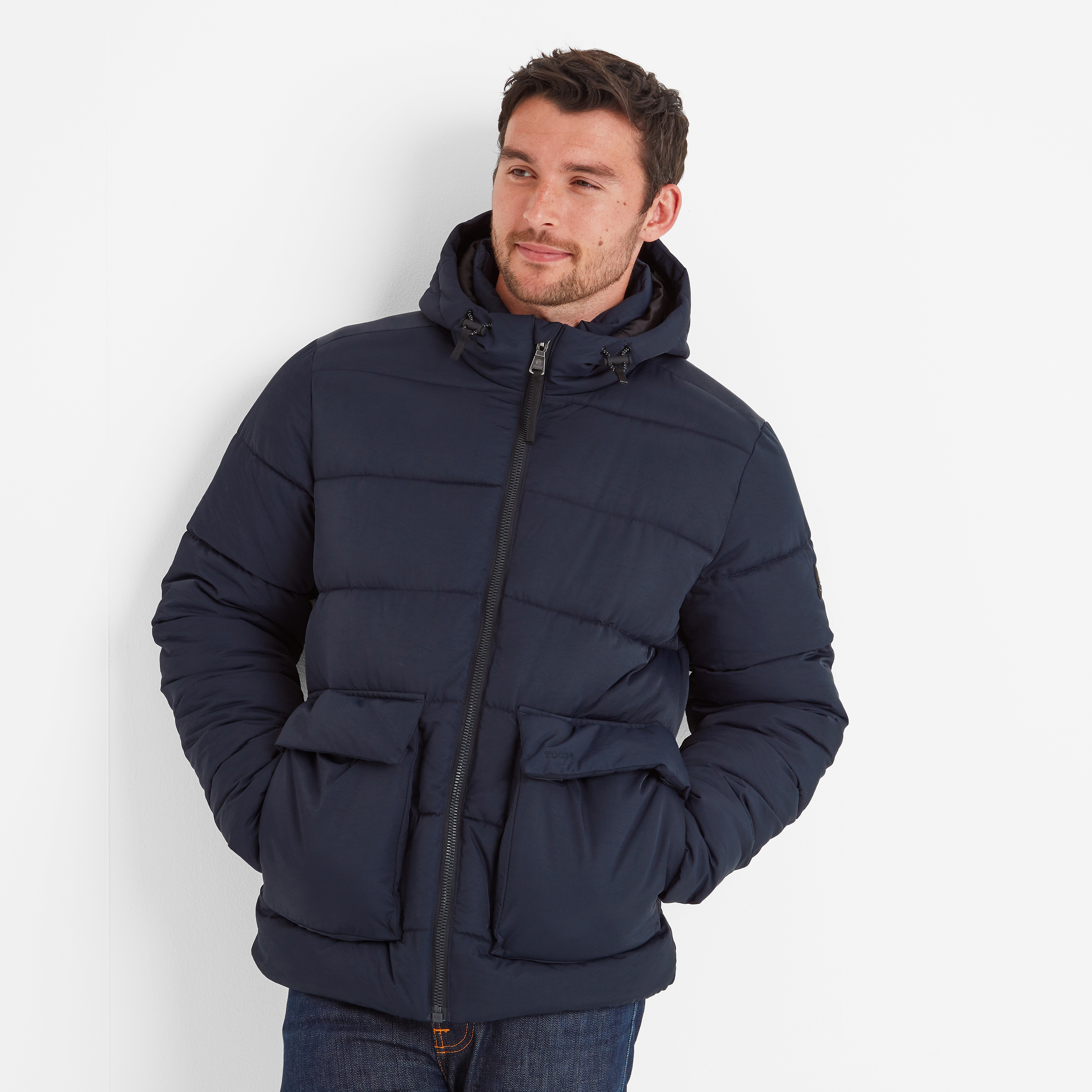 TOG24 Hamilton Mens Padded Parka Dark Indigo - Indigo Blue Polyamide - Size 2XL