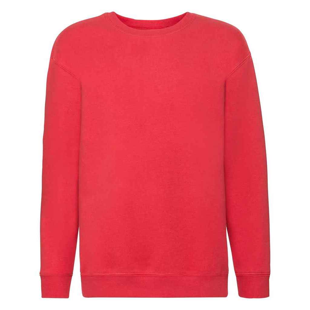 Fruit of the Loom - "Premium" Sweatshirt Überschnittene Schulter für Kinder (Rot)