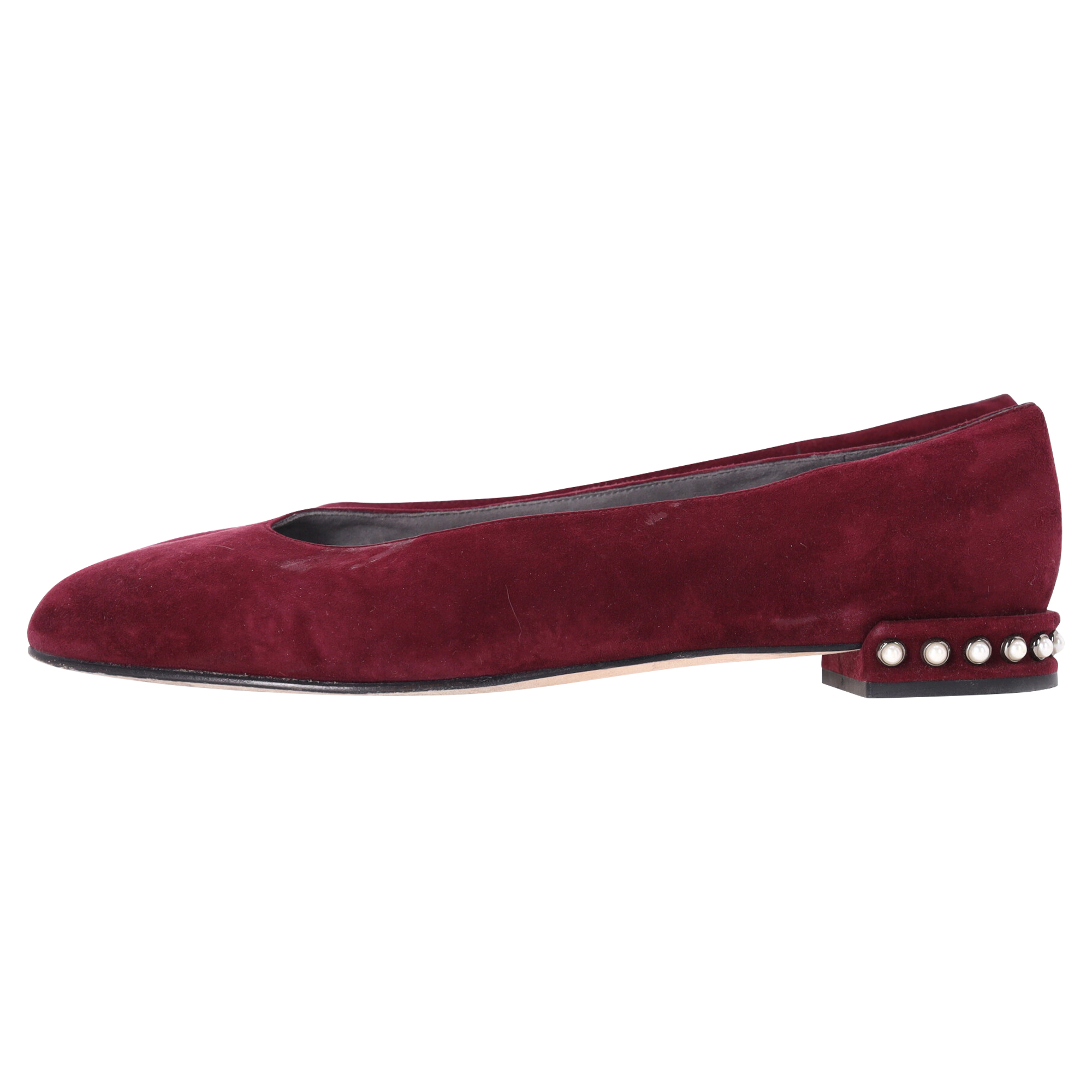 Stuart Weitzman Pre-owned Stuart Weitzman Pärlprydda Låga Skor i Röd Mocka dam – bild 2