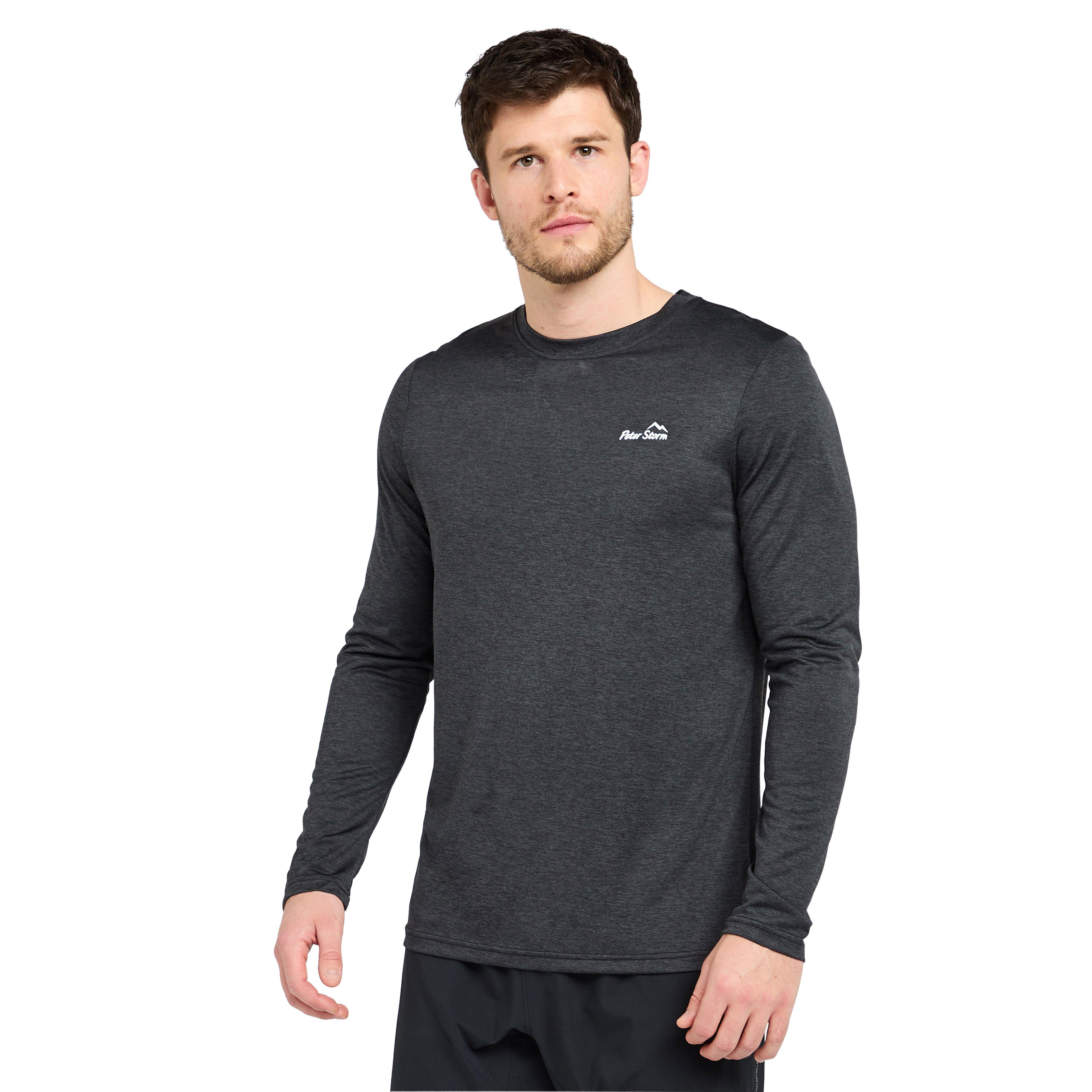 Peter Storm Mens Active Long Sleeve T-Shirt, Lightweight and Breathable Baselayer Top - Black - Size Large