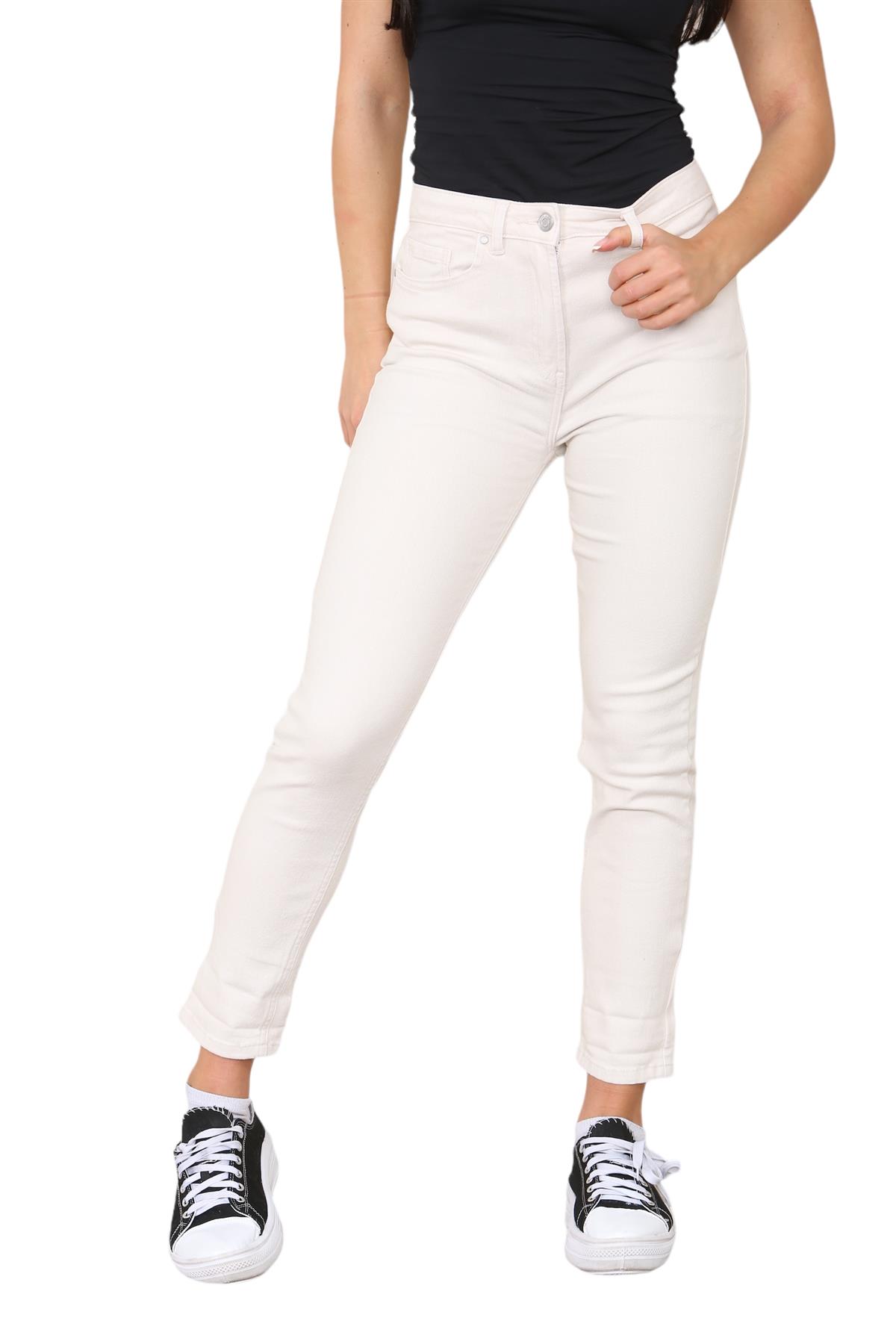 Thumbnail - M&Co Damen-Mom-Jeans mit hohem Bund und schmal zulaufendem, geradem Bein in Beige