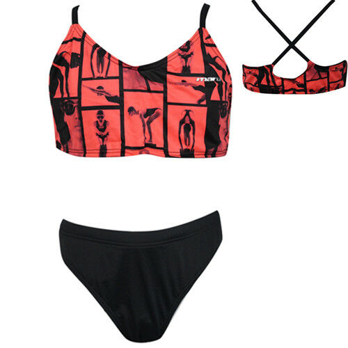 Thumbnail - Maru Black Fluro Peach Womens Bikini Set