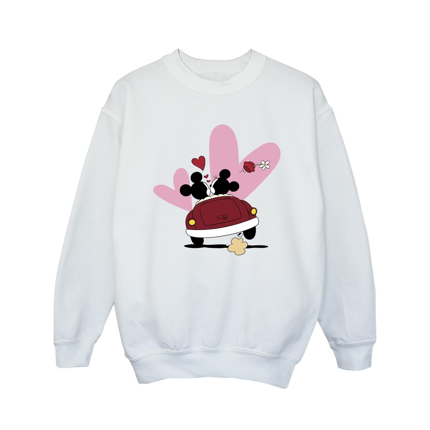 Thumbnail - Disney - "Mickey Mouse Car Print" Sweatshirt für Mädchen (Weiß)